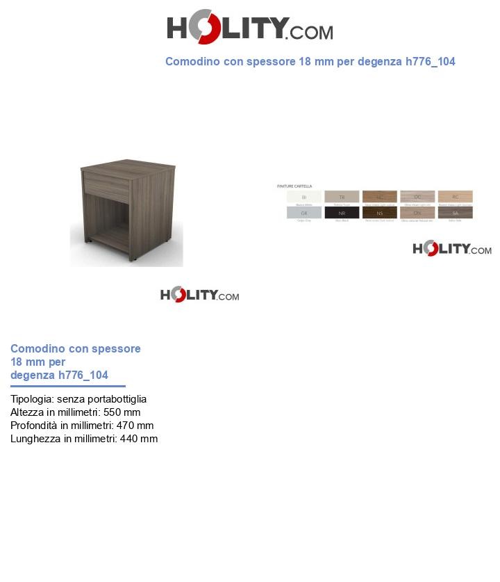 Comodino con spessore 18 mm per degenza h776_104