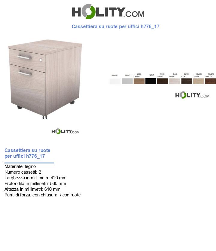 Cassettiera su ruote per uffici h776_17