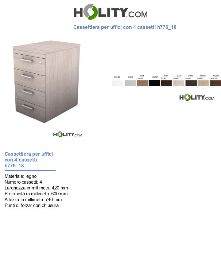 Cassettiera per uffici con 4 cassetti h776_18