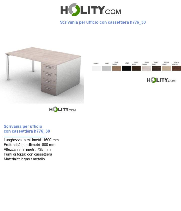 Scrivania per ufficio con cassettiera h776_30