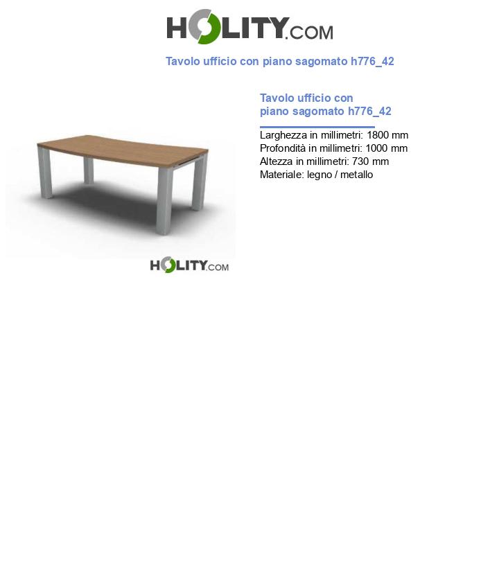 Tavolo ufficio con piano sagomato h776_42