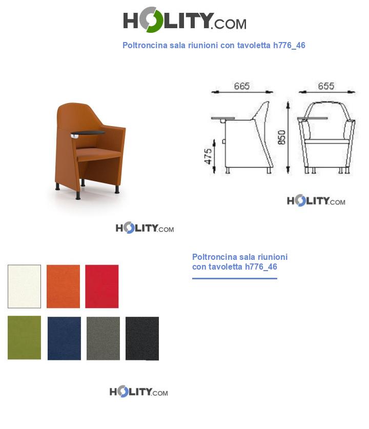Poltroncina sala riunioni con tavoletta h776_46