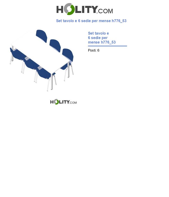 Set tavolo e 6 sedie per mense h776_53