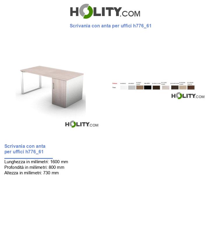 Scrivania con anta per uffici h776_61