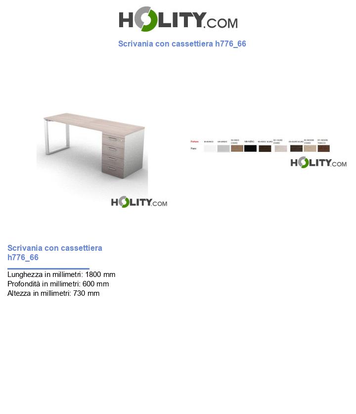 Scrivania con cassettiera h776_66