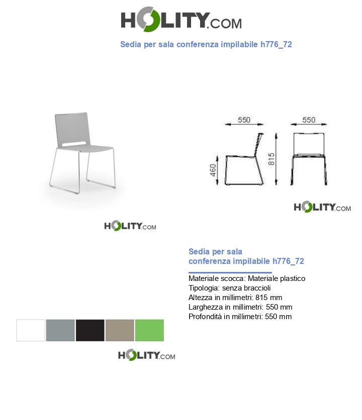 Sedia per sala conferenza impilabile h776_72
