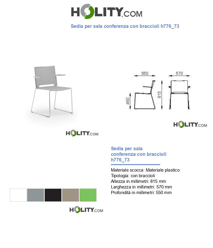 Sedia per sala conferenza con braccioli h776_73