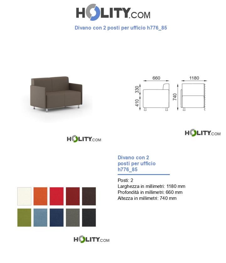 Divano con 2 posti per ufficio h776_85