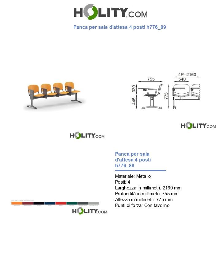 Panca per sala d'attesa 4 posti h776_89