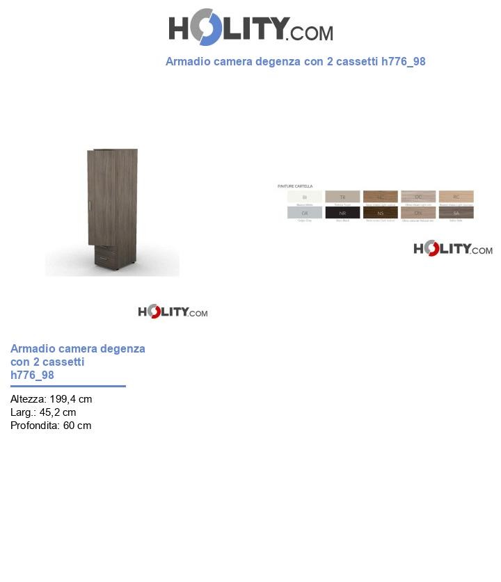 Armadio camera degenza con 2 cassetti h776_98