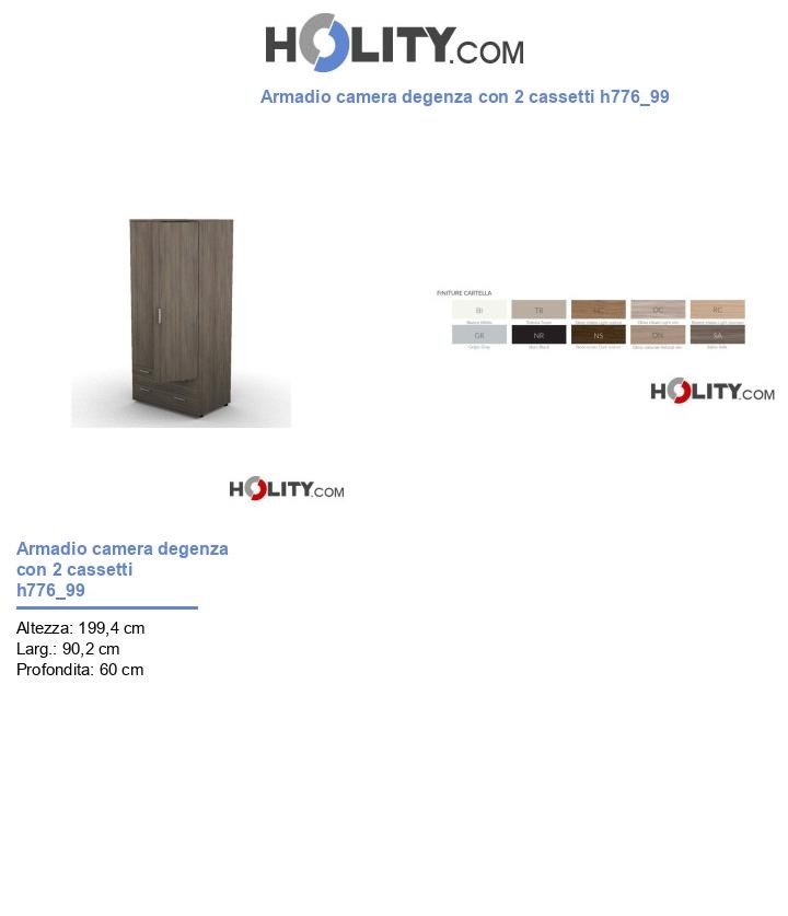 Armadio camera degenza con 2 cassetti h776_99