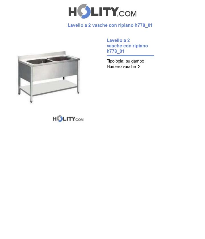Lavello a 2 vasche con ripiano h778_01