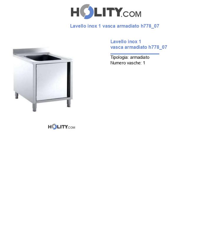 Lavello inox 1 vasca armadiato h778_07
