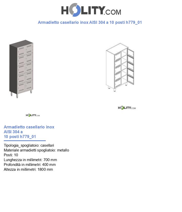 Armadietto casellario inox AISI 304 a 10 posti h779_01