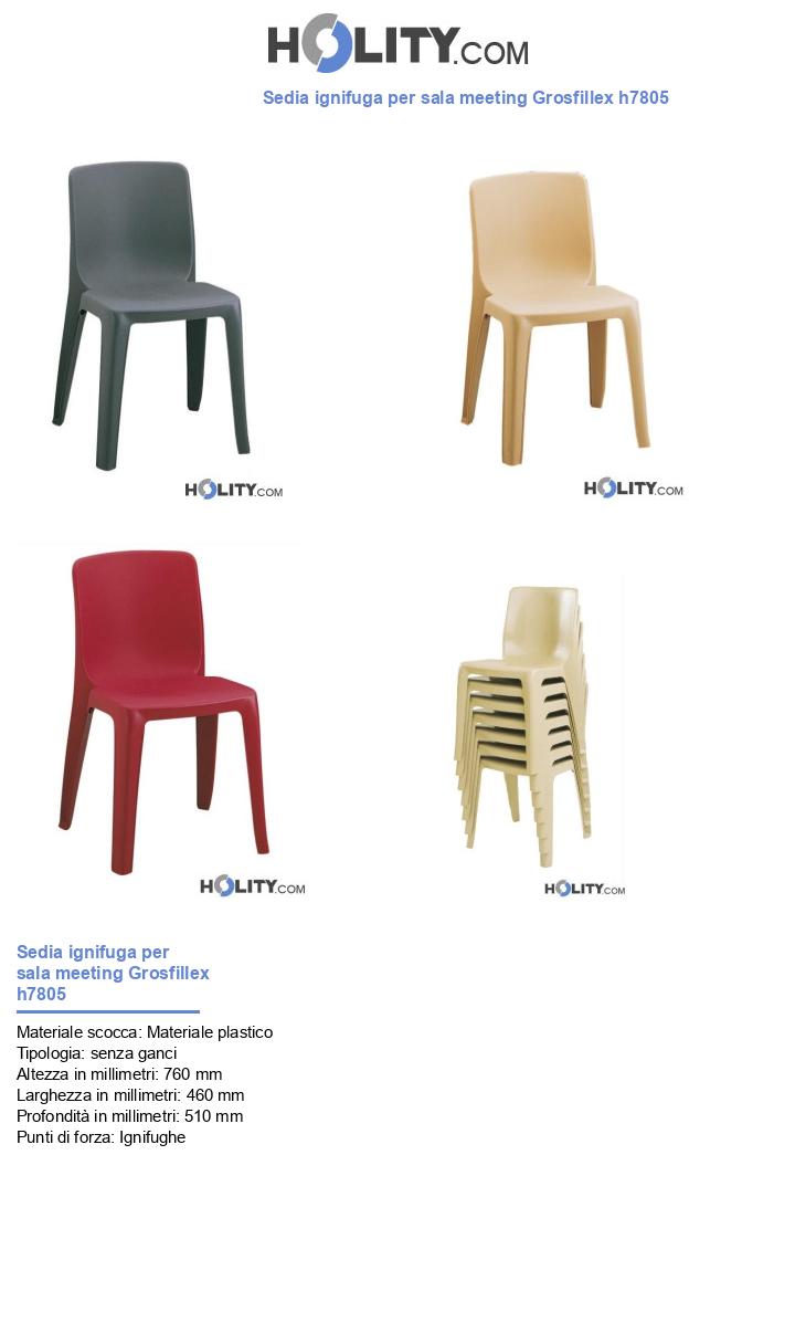 Sedia ignifuga per sala meeting Grosfillex h7805