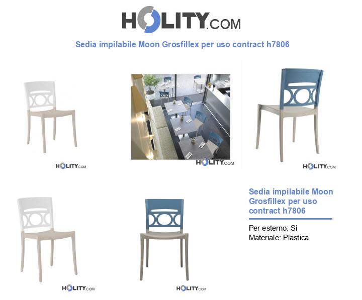 Sedia impilabile Moon Grosfillex per uso contract h7806