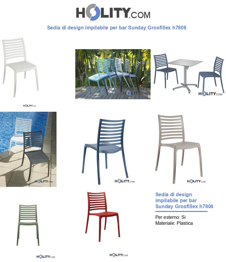 Sedia di design impilabile per bar Sunday Grosfillex h7808