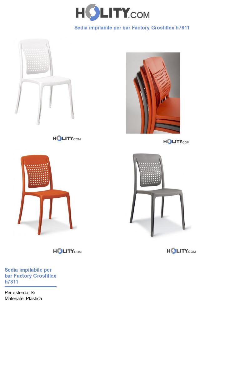 Sedia impilabile per bar Factory Grosfillex h7811