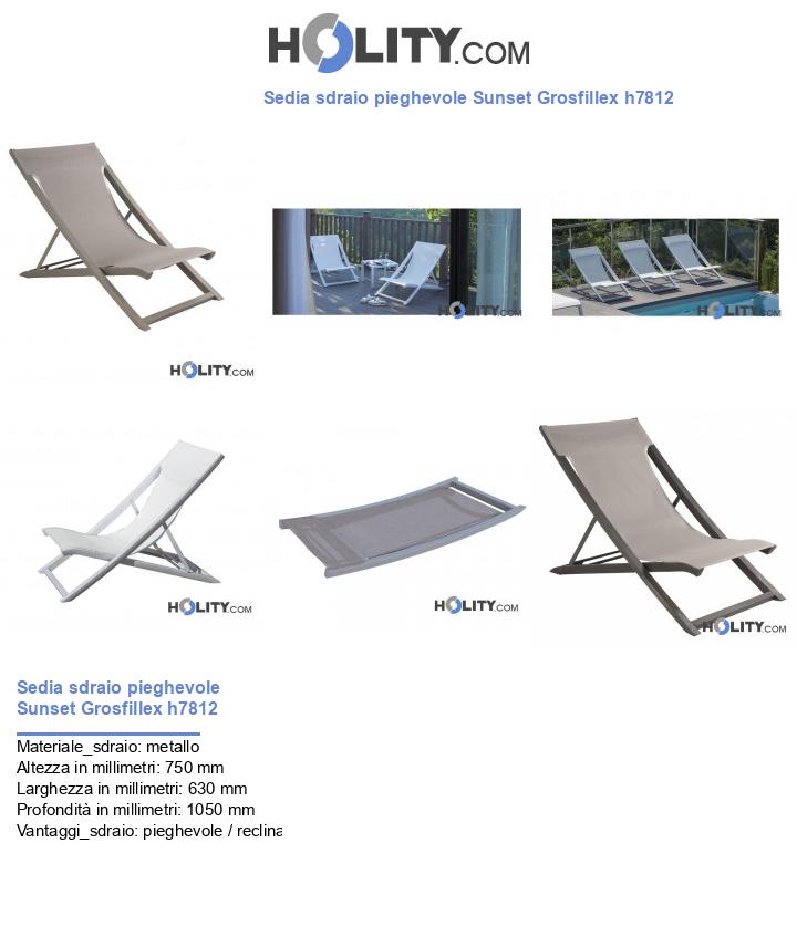 Sedia sdraio pieghevole h7812