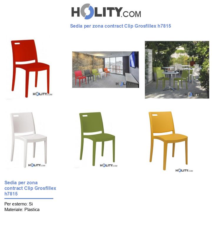 Sedia per zona contract Clip Grosfillex h7815
