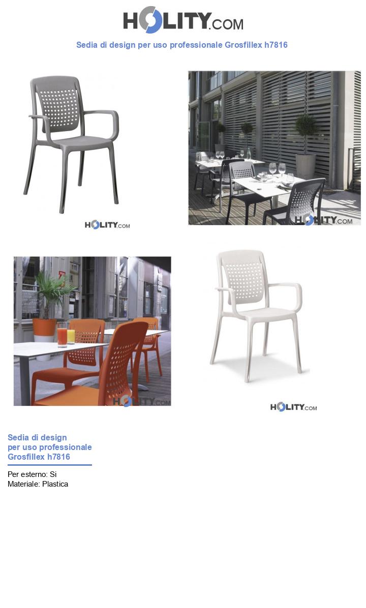 Sedia di design per uso professionale Grosfillex h7816