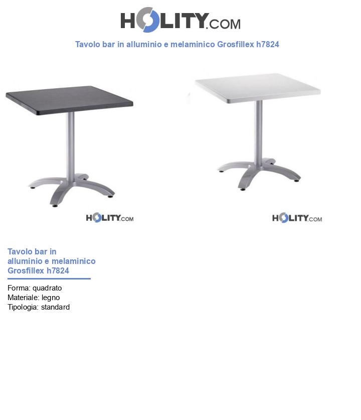 Tavolo bar in alluminio e melaminico Grosfillex h7824