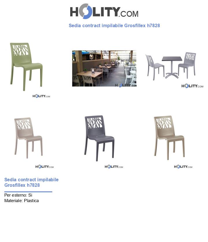 Sedia contract impilabile Grosfillex h7828