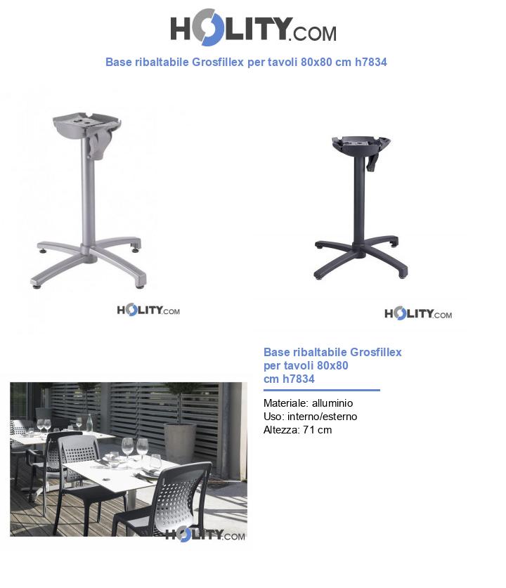 Base ribaltabile Grosfillex per tavoli 80x80 cm h7834