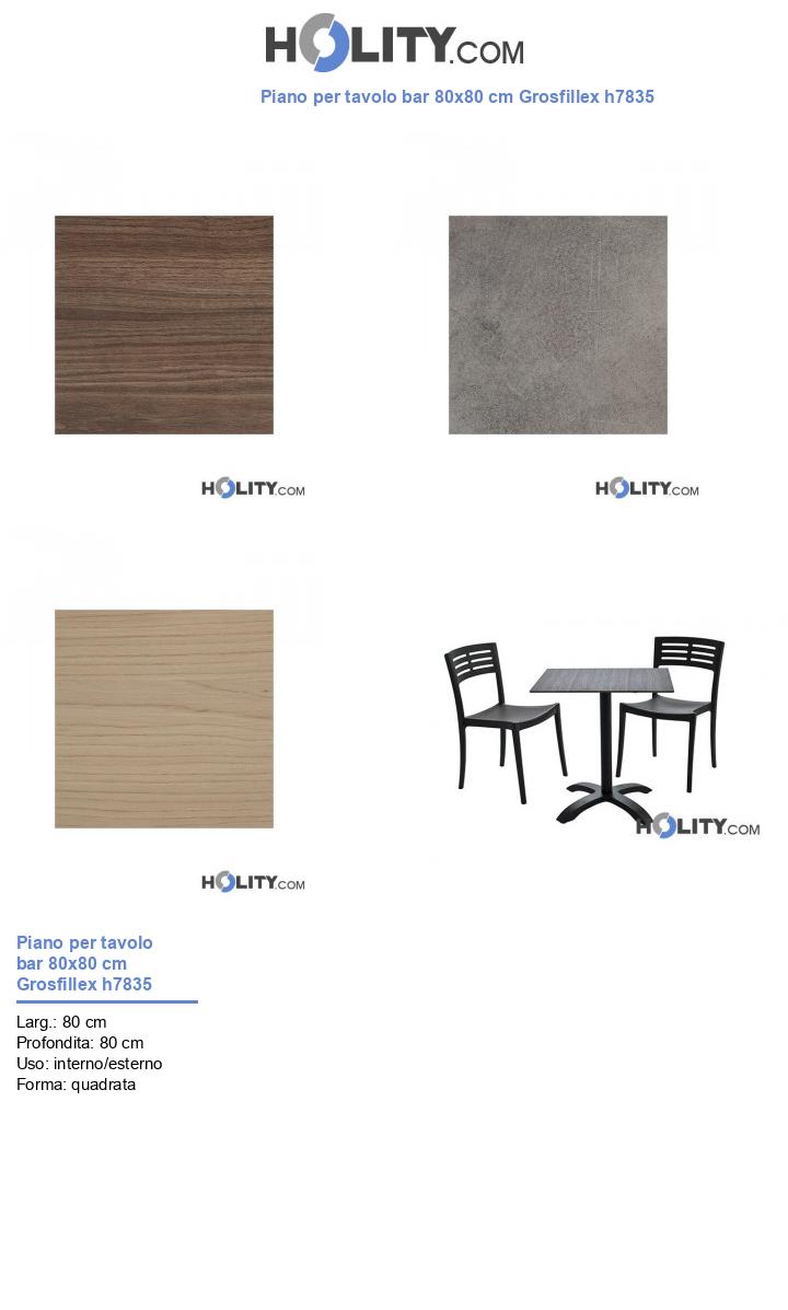Piano per tavolo bar 80x80 cm Grosfillex h7835