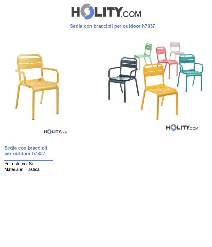 Sedia con braccioli per outdoor h7837