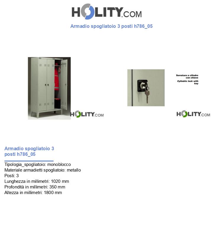 Armadio spogliatoio 3 posti h786_05