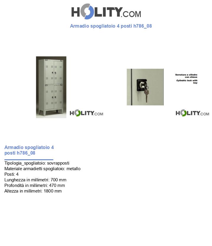 Armadio spogliatoio 4 posti h786_08