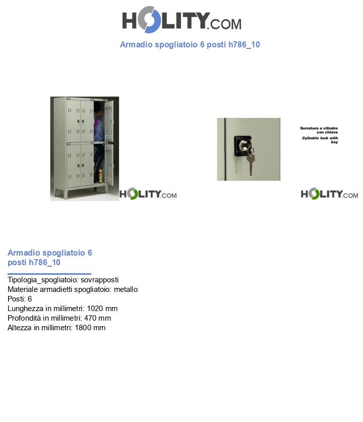 Armadio spogliatoio 6 posti h786_10