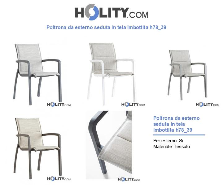 Poltrona da esterno seduta in tela imbottita h78_39