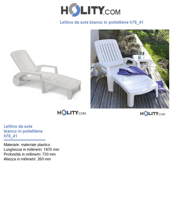 Lettino da sole bianco in polietilene h78_41