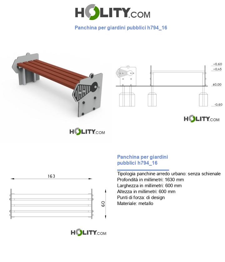 Panchina per giardini pubblici h794_16
