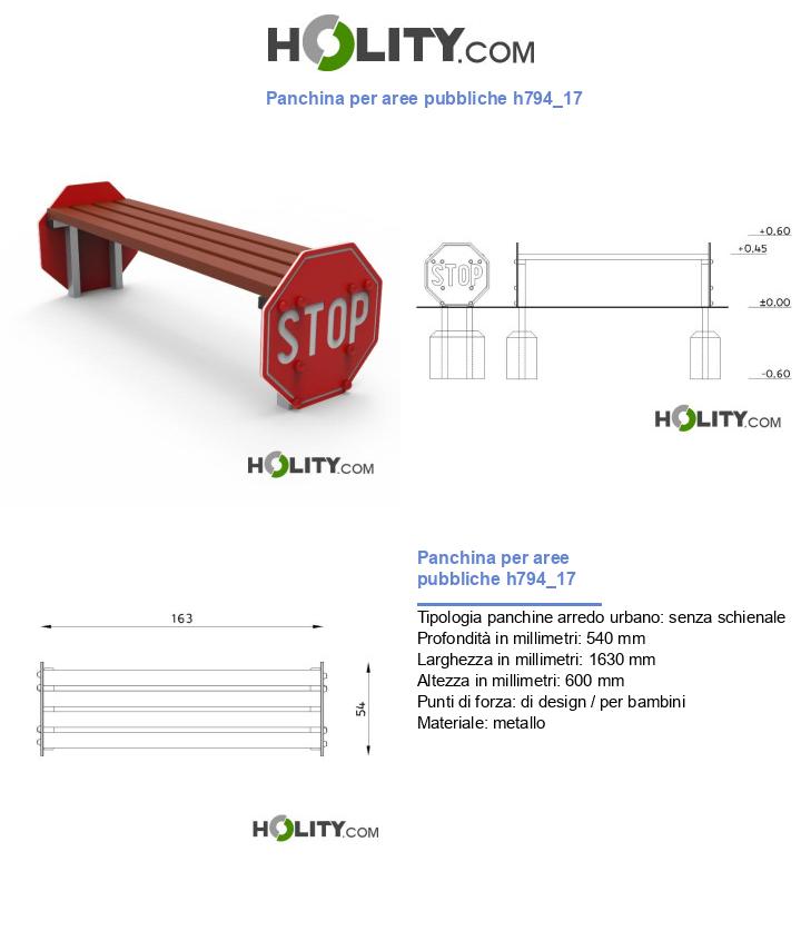 Panchina per aree pubbliche h794_17