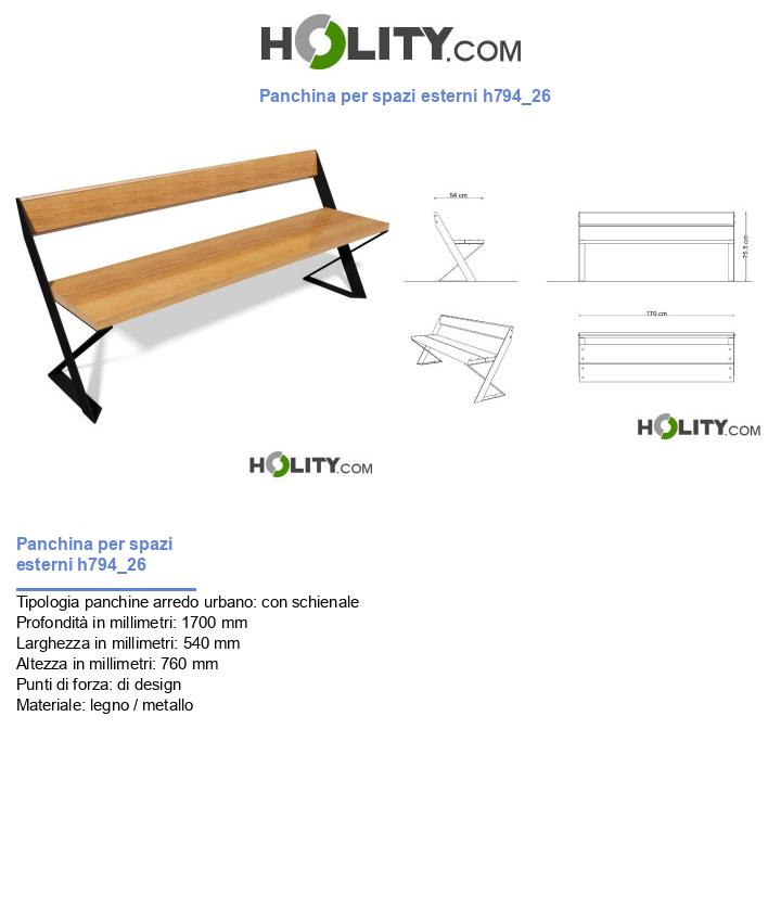 Panchina per spazi esterni h794_26