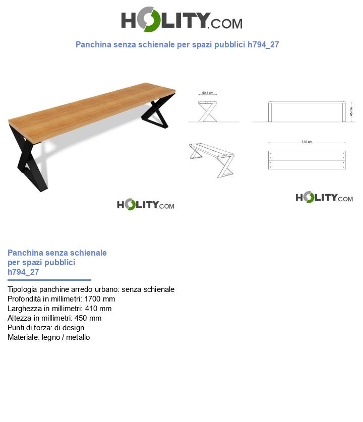 Panchina senza schienale per spazi pubblici h794_27