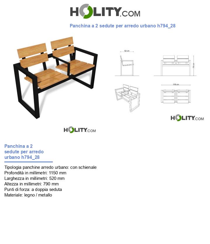 Panchina a 2 sedute per arredo urbano h794_28