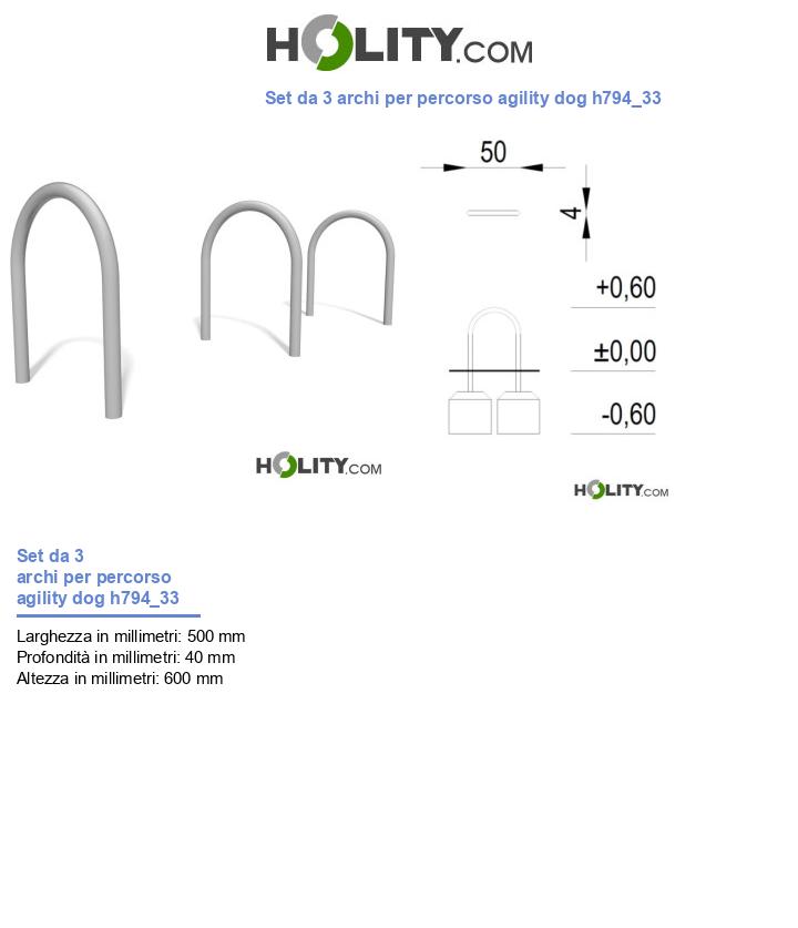 Set da 3 archi per percorso agility dog h794_33