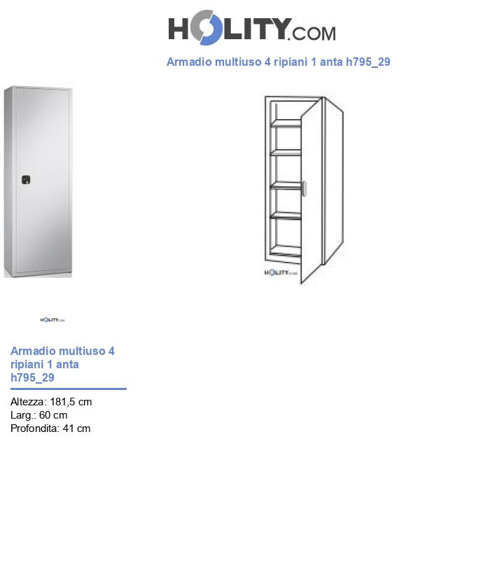 Armadio multiuso 4 ripiani 1 anta h795_29