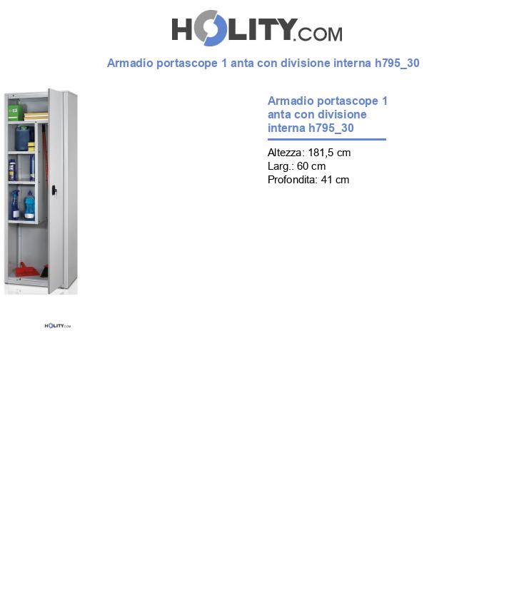 Armadio portascope 1 anta con divisione interna h795_30