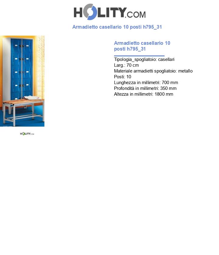 Armadietto casellario 10 posti h795_31