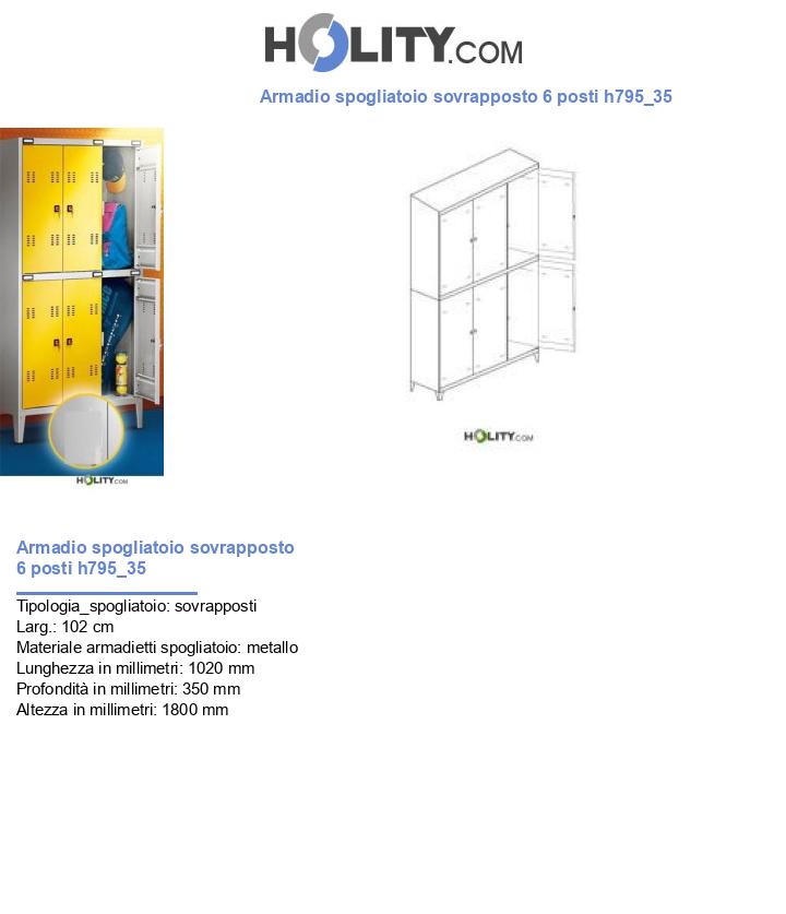 Armadio spogliatoio sovrapposto 6 posti h795_35