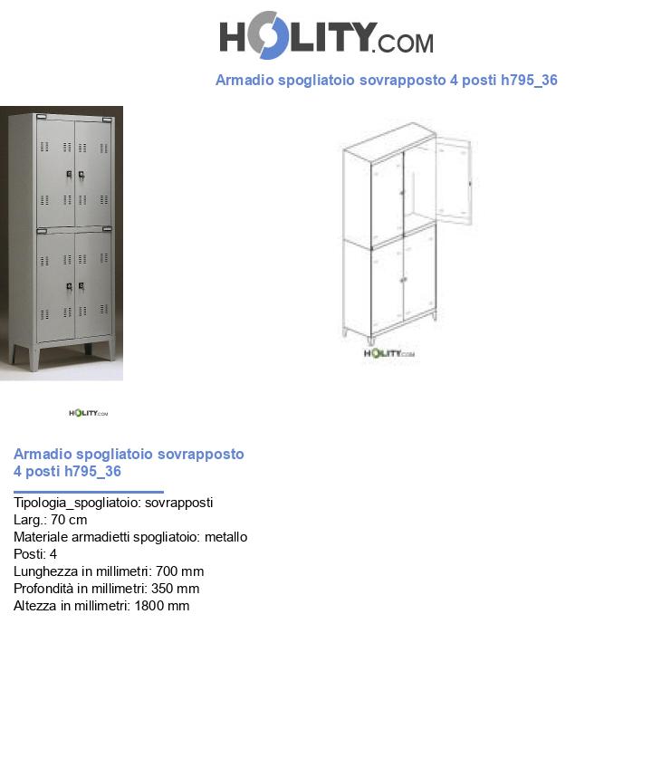 Armadio spogliatoio sovrapposto 4 posti h795_36