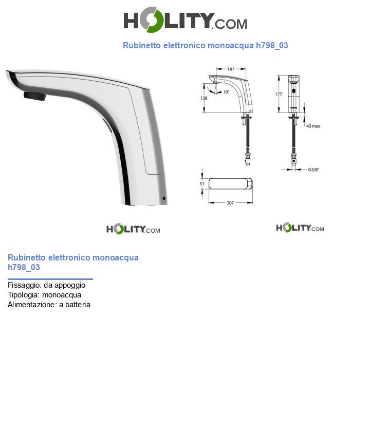 Rubinetto elettronico monoacqua h798_03