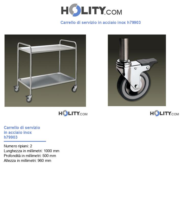 Carrello di servizio in acciaio inox h79903
