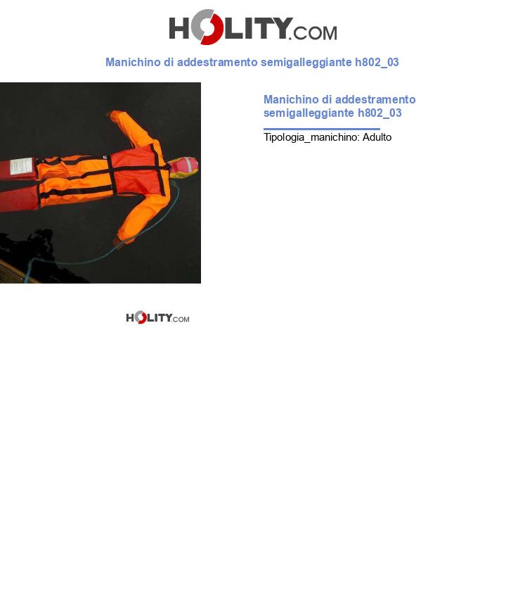 Manichino di addestramento semigalleggiante h802_03