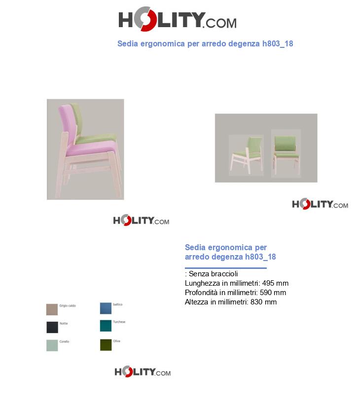 Sedia ergonomica per arredo degenza h803_18